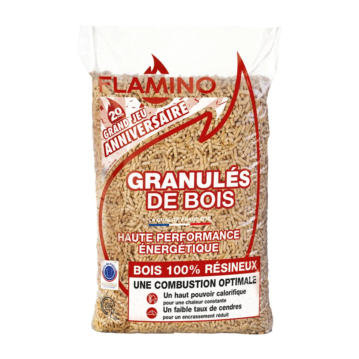 Granulés de bois Flamino - Palette de 66 sacs de 15 kg (990 kg)