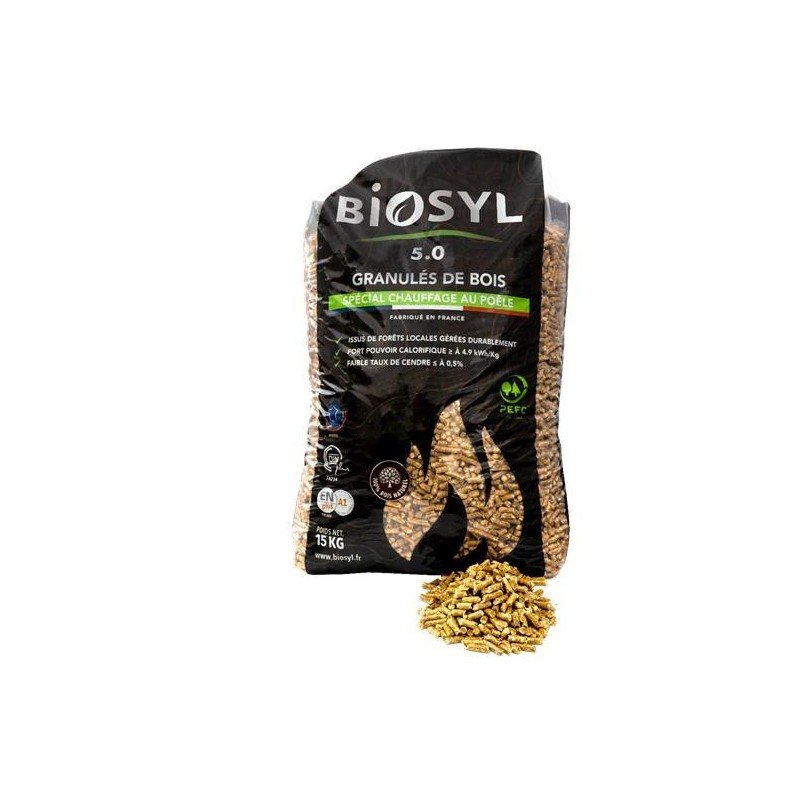 Granulés de bois BIOSYL - Palette de 72 sacs – Image 2